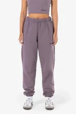 Villa High Waisted Sweat Pants Washed Dusty Grape Gum