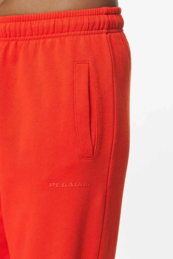 Villa High Waisted Sweat Pants Washed Signal Red Gum-2