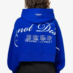 Vrena Oversized Cropped Hoodie Washed Endless Blue-1