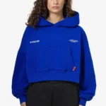 Vrena Oversized Cropped Hoodie Washed Endless Blue