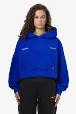 Vrena Oversized Cropped Hoodie Washed Endless Blue