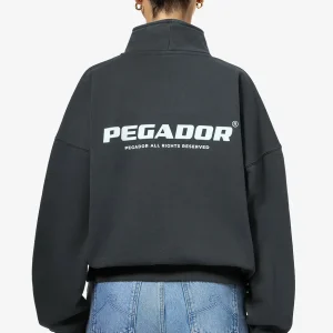 Vuku Logo Oversized Halfzip Sweater Washed Sage Green-1