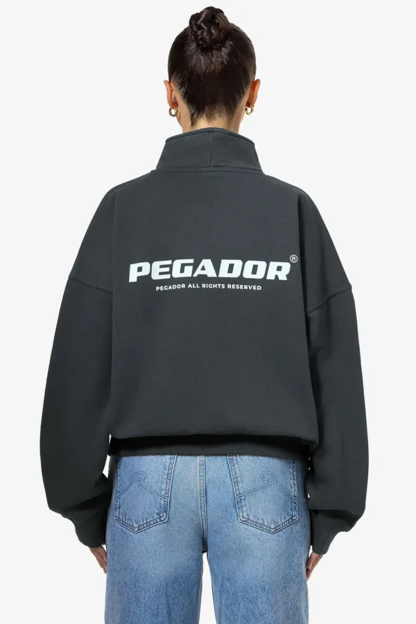 Vuku Logo Oversized Halfzip Sweater Washed Sage Green-1