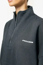 Vuku Logo Oversized Halfzip Sweater Washed Sage Green-2