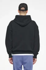 West Oversized Hoodie Vintage Washed Black Ink White-1