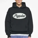 West Oversized Hoodie Vintage Washed Black Ink White