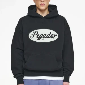 West Oversized Hoodie Vintage Washed Black Ink White