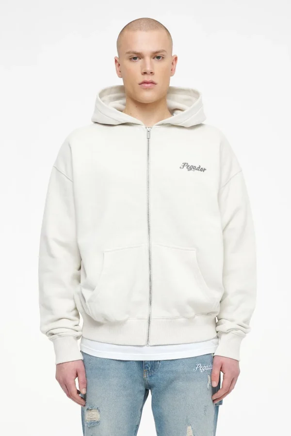 West Oversized Sweat Jacket Vintage Washed Angels Cream