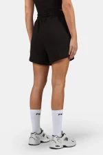 Wiluna High Waisted Sweat Shorts Washed Black White-1