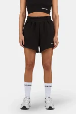 Wiluna High Waisted Sweat Shorts Washed Black White