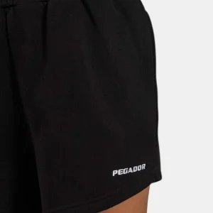Wiluna High Waisted Sweat Shorts Washed Black White-2