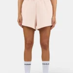 Wiluna High Waisted Sweat Shorts Washed Dusty Rose White
