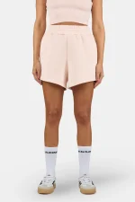 Wiluna High Waisted Sweat Shorts Washed Dusty Rose White