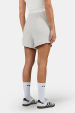 Wiluna High Waisted Sweat Shorts Washed Pure Grey White-1