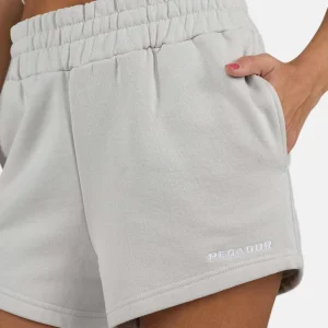 Wiluna High Waisted Sweat Shorts Washed Pure Grey White-2