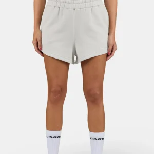 Wiluna High Waisted Sweat Shorts Washed Pure Grey White