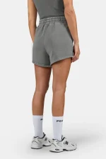 Wiluna High Waisted Sweat Shorts Washed Pure Grey White2