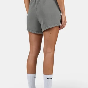 Wiluna High Waisted Sweat Shorts Washed Pure Grey White2