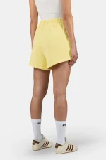 Wiluna High Waisted Sweat Shorts Washed Soft Yellow White-1