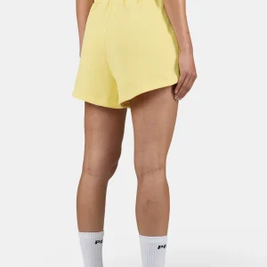 Wiluna High Waisted Sweat Shorts Washed Soft Yellow White-1