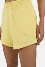 Wiluna High Waisted Sweat Shorts Washed Soft Yellow White-2