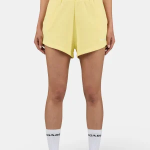 Wiluna High Waisted Sweat Shorts Washed Soft Yellow White