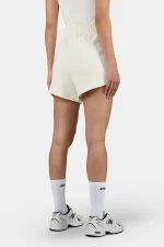 Wiluna High Waisted Sweat Shorts Washed Unbleached White-1