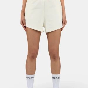Wiluna High Waisted Sweat Shorts Washed Unbleached White