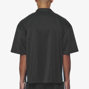 Zeno Boxy Shirt Black Baby Blue-1