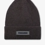 pegador-logo-rubber-heavy-knit-dark-brown-black-beanie