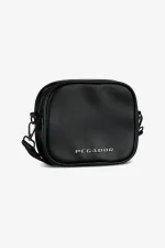 pegador-metal-logo-faux-black-leather-shoulder-strap-bag