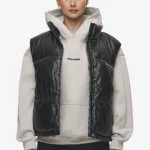 pegador-priory-faux-leather-puffer-metal-logo-black-vest