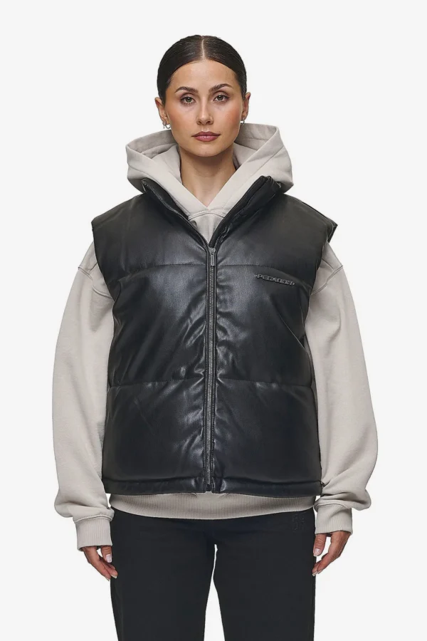 pegador-priory-faux-leather-puffer-metal-logo-black-vest-2